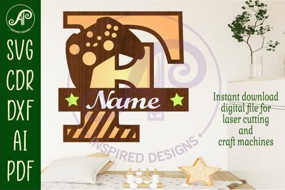 Gamer X Capital Monogram Letter F SVG SVG APInspireddesigns 