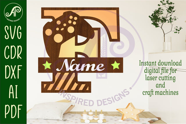 Gamer X Capital Monogram Letter F SVG SVG APInspireddesigns 