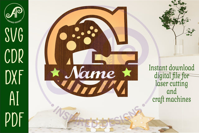 Gamer X Capital Monogram Letter G SVG SVG APInspireddesigns 