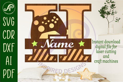 Gamer X Capital Monogram Letter H SVG SVG APInspireddesigns 