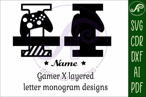 Gamer X Capital Monogram Letter I SVG SVG APInspireddesigns 