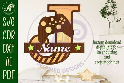 Gamer X Capital Monogram Letter J SVG SVG APInspireddesigns 