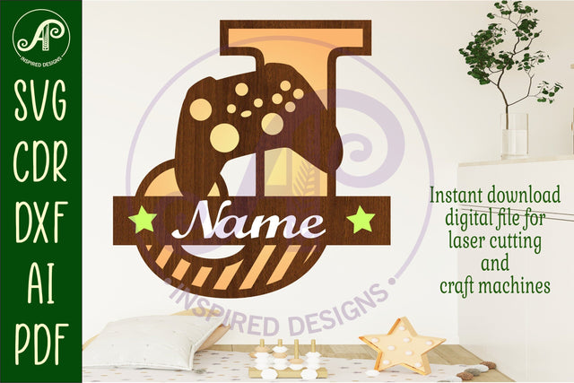 Gamer X Capital Monogram Letter J SVG SVG APInspireddesigns 