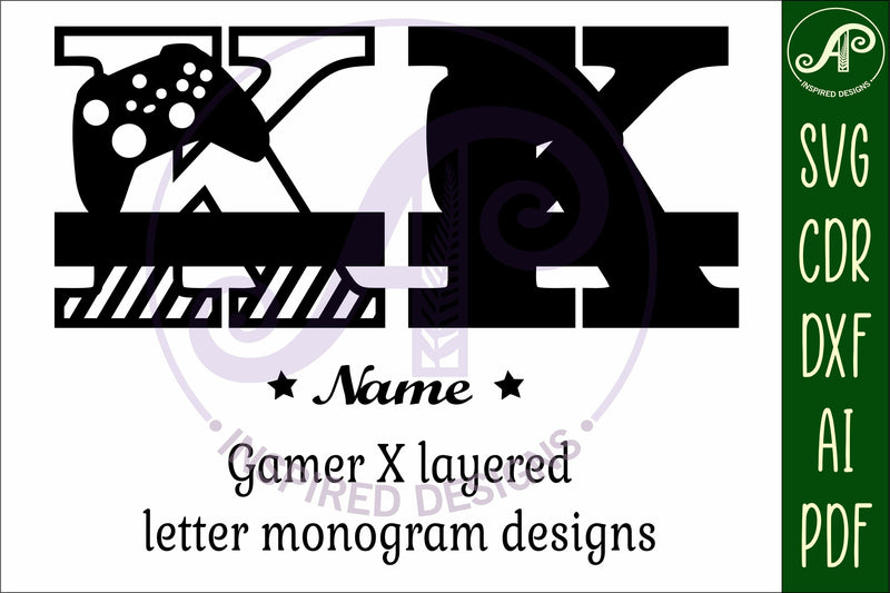 Gamer X Capital Monogram Letter K SVG - So Fontsy