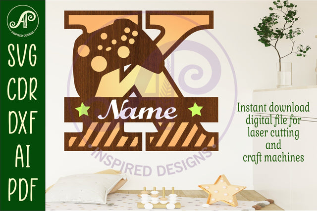 Gamer X Capital Monogram Letter K SVG SVG APInspireddesigns 