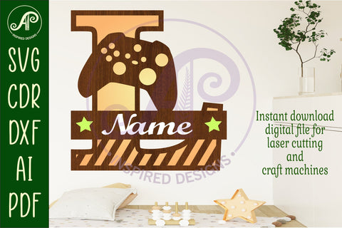 Gamer X Capital Monogram Letter L SVG SVG APInspireddesigns 