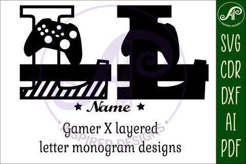 Gamer X Capital Monogram Letter L SVG SVG APInspireddesigns 