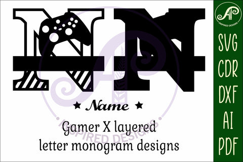 Gamer X Capital Monogram Letter N SVG SVG APInspireddesigns 