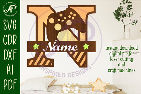 Gamer X Capital Monogram Letter N SVG SVG APInspireddesigns 