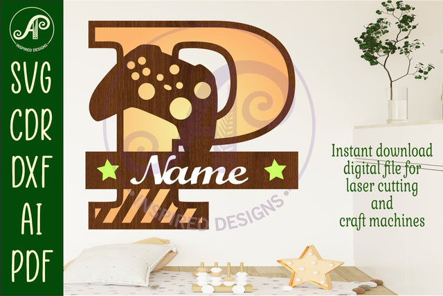 Gamer X Capital Monogram Letter P SVG SVG APInspireddesigns 