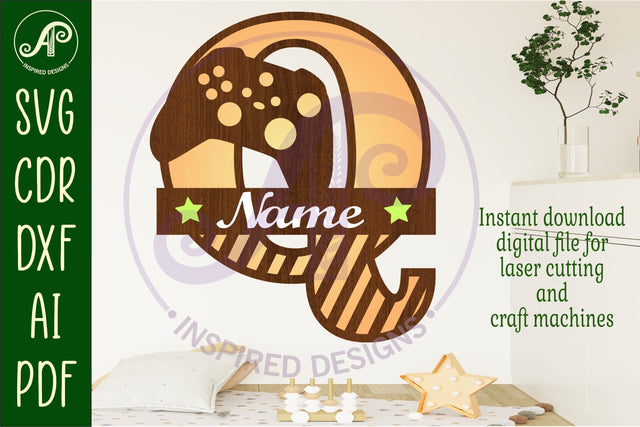 Gamer X Capital Monogram Letter Q SVG SVG APInspireddesigns 