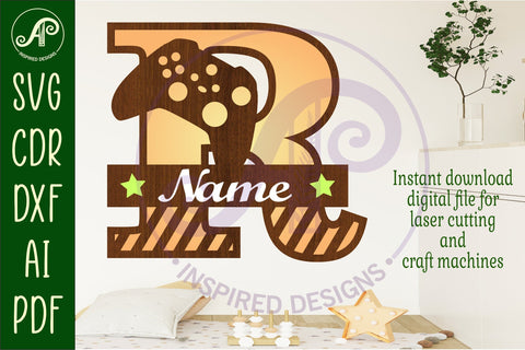 Gamer X Capital Monogram Letter R SVG SVG APInspireddesigns 