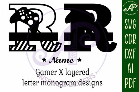 Gamer X Capital Monogram Letter R SVG SVG APInspireddesigns 