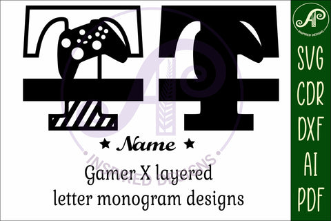 Gamer X Capital Monogram Letter T SVG SVG APInspireddesigns 