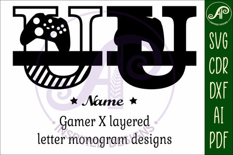 Gamer X Capital Monogram Letter U SVG SVG APInspireddesigns 