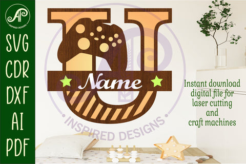 Gamer X Capital Monogram Letter U SVG SVG APInspireddesigns 