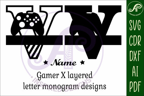 Gamer X Capital Monogram Letter V SVG SVG APInspireddesigns 