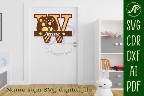 Gamer X Capital Monogram Letter W SVG SVG APInspireddesigns 