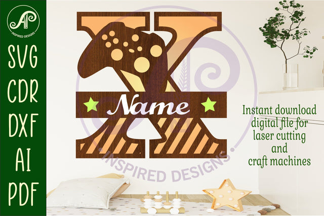 Gamer X Capital Monogram Letter X SVG SVG APInspireddesigns 