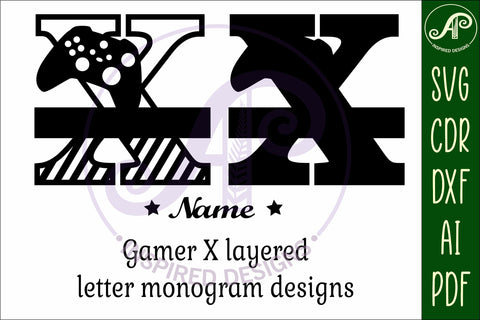 Gamer X Capital Monogram Letter X SVG SVG APInspireddesigns 