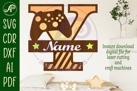 Gamer X Capital Monogram Letter Y SVG SVG APInspireddesigns 