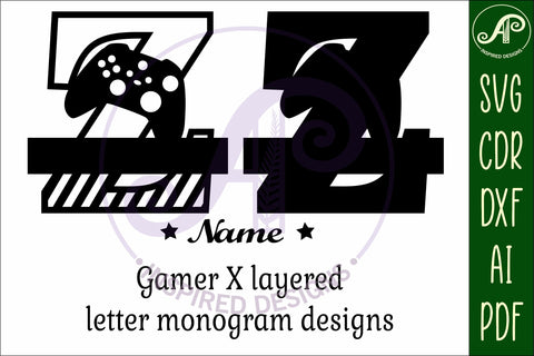 Gamer X Capital Monogram Letter Z SVG SVG APInspireddesigns 