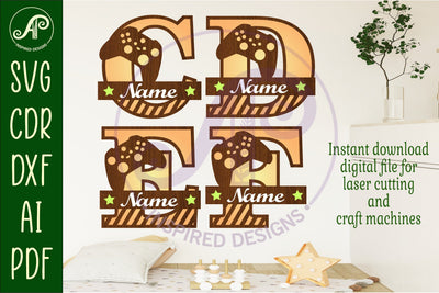 Gamer X monogram letter bundle Name signs SVG SVG APInspireddesigns 