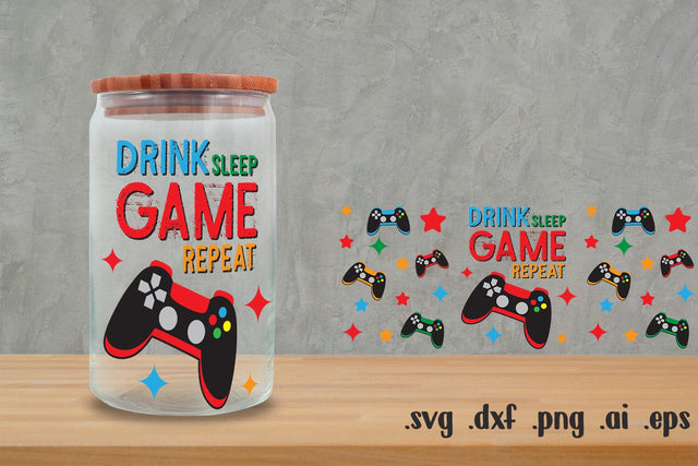 Gamers Glass Can Wrap 16Oz | Game Glass Can Wrap 16Oz SVG zafrans studio 