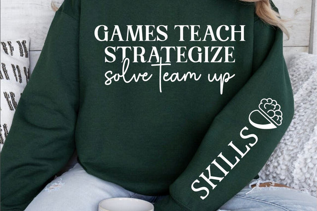 Games Teach Strategize Solve Team Up Sleeve SVG Design SVG Designangry 