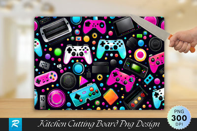 Gaming Console Background Cutting Board PNG Sublimation Regulrcrative 