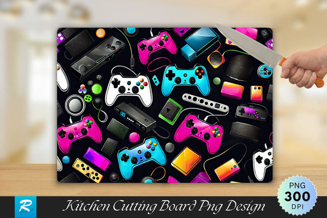 Gaming Console Background Cutting Board Sublimation Regulrcrative 