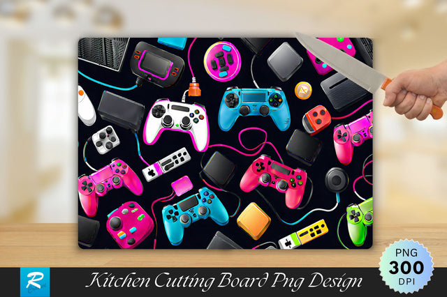 Gaming Console Background Cutting Board Sublimation Regulrcrative 