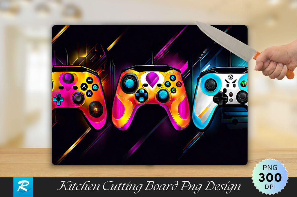 Gaming Console Background Cutting Board - So Fontsy