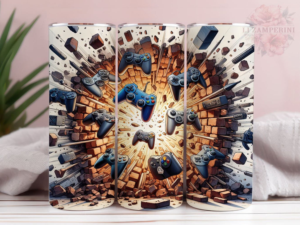 Gaming Controller 20oz Tumbler Wrap PNG, Console Gaming Tumbler Png ...