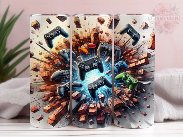 Gaming Controller 20oz Tumbler Wrap PNG, Console Gaming Tumbler Png, Straight & Tapered Tumbler Wrap, Instant Digital Download Sublimation Li Zamperini 