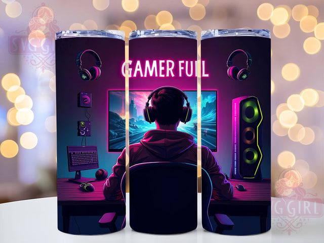 Gaming Fuel 20oz Tumbler Wrap, Gamer Tumbler, Gaming Fuel Design, PC Gaming Gear, 20oz Tumbler Wrap, Video Game Gift, Gaming Decor, Sublimation Drinkware Sublimation SvggirlplusArt 