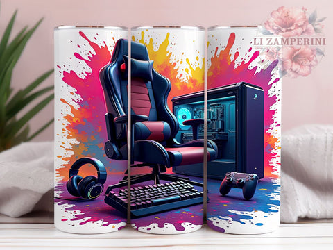 Gaming Gamer Gift Video Game 20oz Tumbler Wrap, Video Game Decor, Gamer Gear, Sublimation Design, Esports Tumbler Sublimation Li Zamperini 