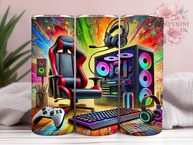 Gaming Gamer Gift Video Game 20oz Tumbler Wrap, Video Game Decor, Gamer Gear, Sublimation Design, Esports Tumbler Sublimation Li Zamperini 