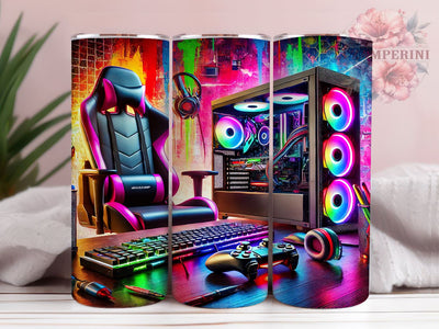Gaming Gamer Gift Video Game 20oz Tumbler Wrap, Video Game Decor, Gamer Gear, Sublimation Design, Esports Tumbler Sublimation Li Zamperini 