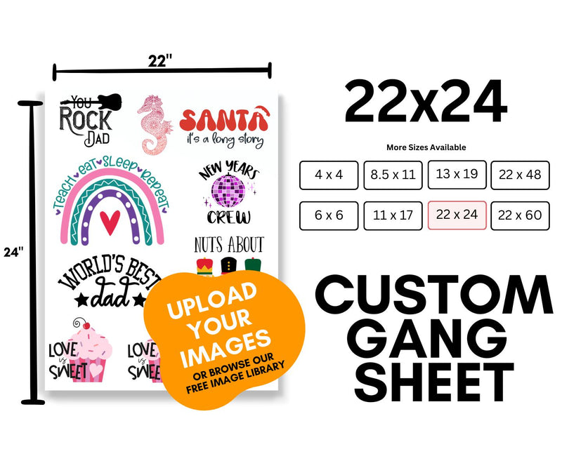Gang Sheet Builder: 22x24 Physical So Fontsy T-Shirt Iron-On Transfer Shop