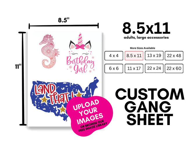Gang Sheet Builder: 8.5x11 Physical So Fontsy T-Shirt Iron-On Transfer Shop