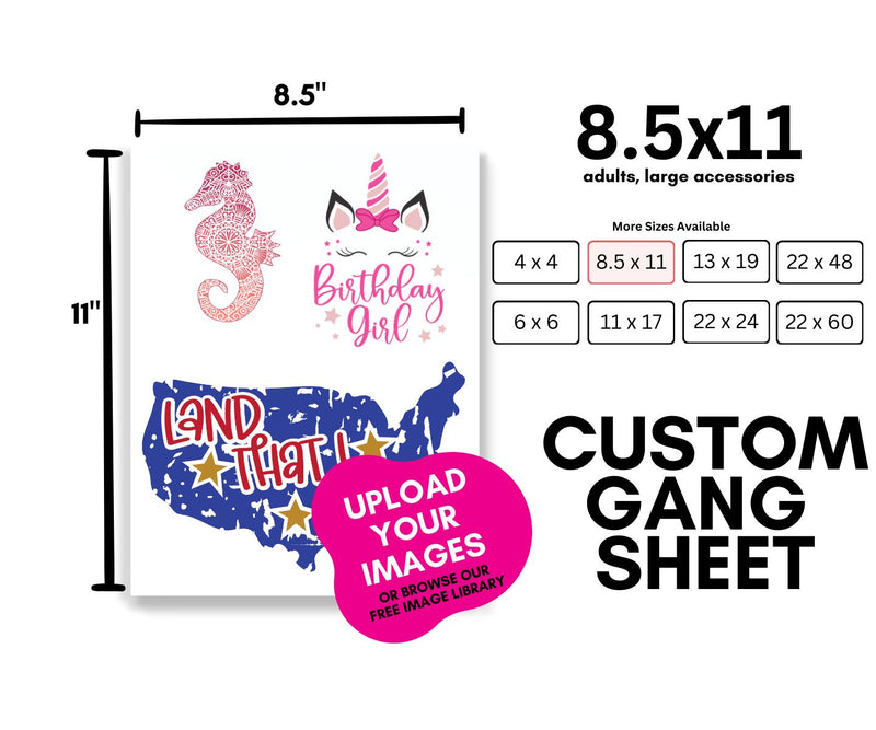 Gang Sheet Builder: 8.5x11 Physical So Fontsy T-Shirt Iron-On Transfer Shop