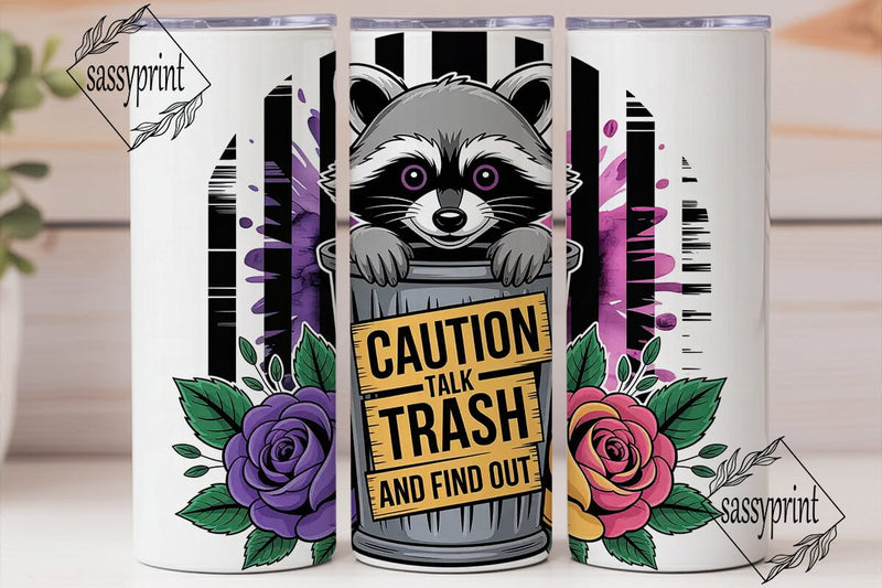 Gangster Raccoon 20oz Tumbler Wrap Sublimation sassyprint 