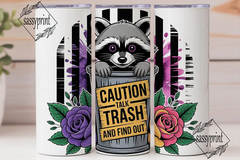 Gangster Raccoon 20oz Tumbler Wrap Sublimation sassyprint 