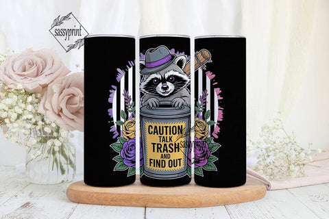 Gangster Raccoon 20oz Tumbler Wrap Sublimation sassyprint 