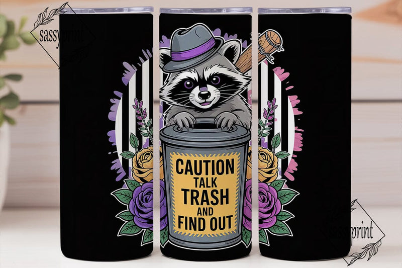 Gangster Raccoon 20oz Tumbler Wrap Sublimation sassyprint 