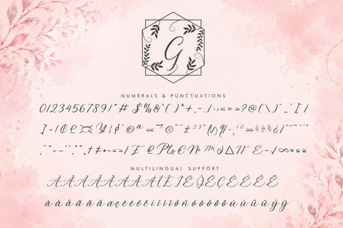 Ganisya Floral Monogram Font Prasetya Letter 