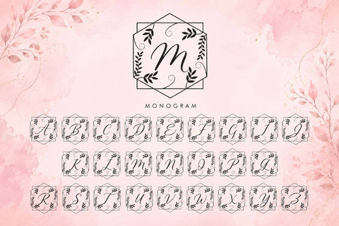 Ganisya Floral Monogram Font Prasetya Letter 