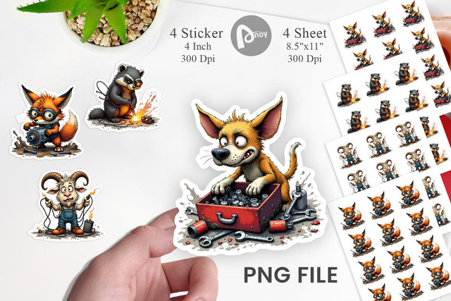 Garage Chaos Critter Sticker Sublimation artnoy 