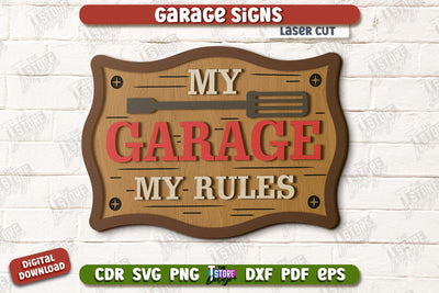 Garage Sign | Personalized Design | Mechanic Wall Sign | Man Cave | CNC File SVG The T Store Design 